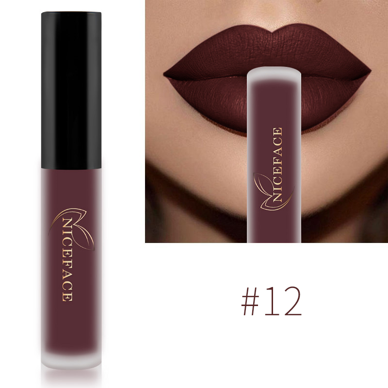 Nude Liquid ลิปสติก Waterproof Velvet Matte Lip Gloss Long Lasting Non-stick Cup Lip Tint แต่งหน้า Pigment เครื่องสำอาง — image 24