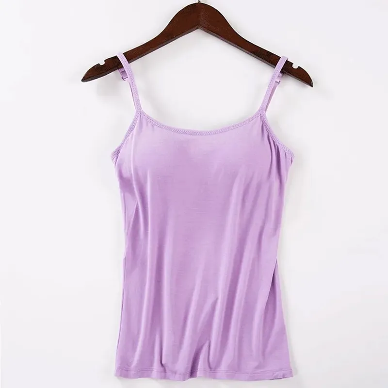 2020 Cho Nữ Xe Tăng Áo Dây Đeo Có Thể Điều Chỉnh Tích Hợp Cốc Đệm Không Dây Yếm Camis Áo Vest Nữ Nhà Cơ Bản Bể — image 15