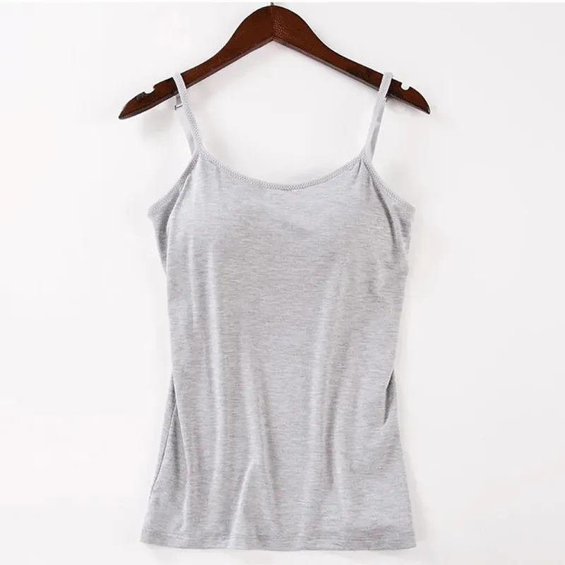 2020 Cho Nữ Xe Tăng Áo Dây Đeo Có Thể Điều Chỉnh Tích Hợp Cốc Đệm Không Dây Yếm Camis Áo Vest Nữ Nhà Cơ Bản Bể — image 13