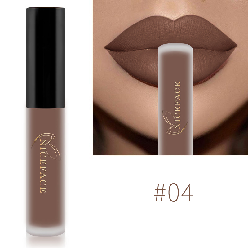 Nude Liquid ลิปสติก Waterproof Velvet Matte Lip Gloss Long Lasting Non-stick Cup Lip Tint แต่งหน้า Pigment เครื่องสำอาง — image 11