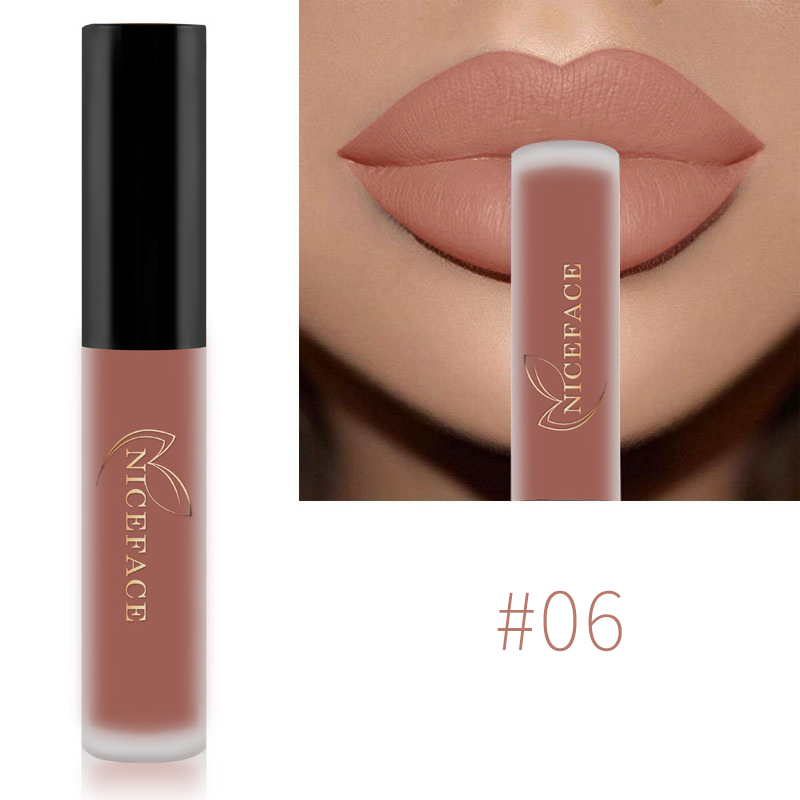 Nude Liquid ลิปสติก Waterproof Velvet Matte Lip Gloss Long Lasting Non-stick Cup Lip Tint แต่งหน้า Pigment เครื่องสำอาง — image 19