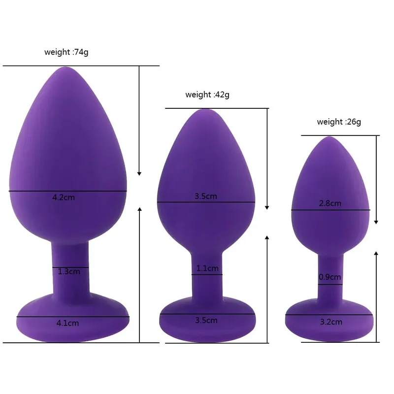 ซิลิโคนนุ่มก้น Anal Plug Unisex Sex Stopper 3 ขนาดผู้ใหญ่ของเล่นสำหรับชาย/หญิง Anal TRAINER สำหรับคู่ — image 2