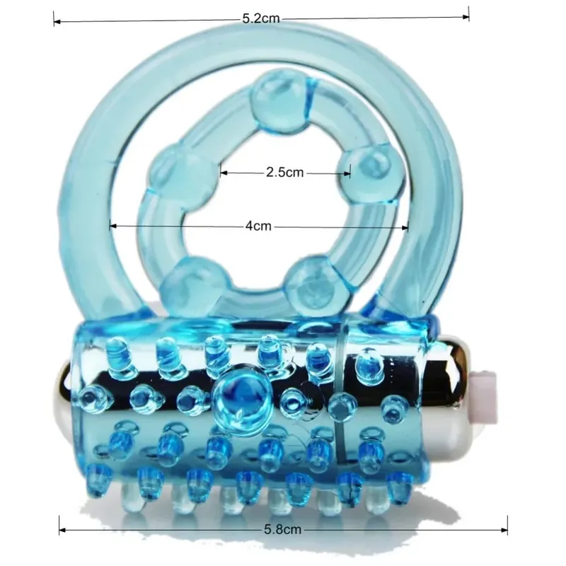 Double rings vibrator waterproof clitoris Massager masturbation Vibrating lasting cocking delay ejaculation vibe Sex Toy For man — image 5