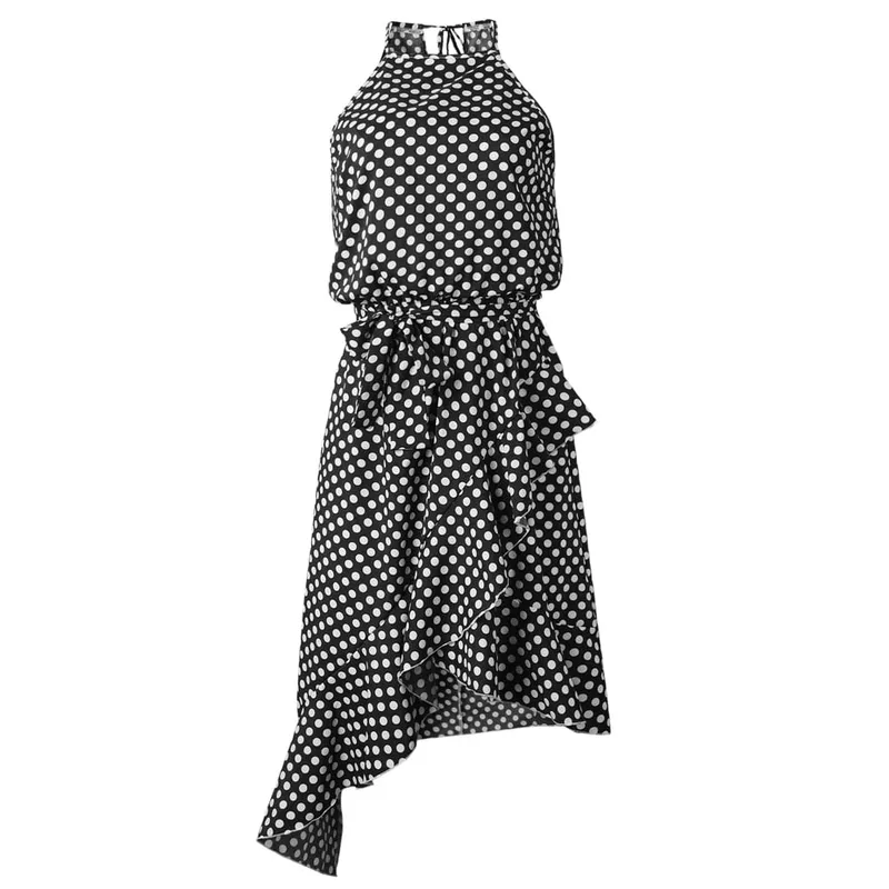 Abito estivo da donna personalizzabile Boho Abito da sera lungo da sera Abiti da spiaggia con stampa a pois Vestito estivo Abiti eleganti da donna Abiti sexy — image 8