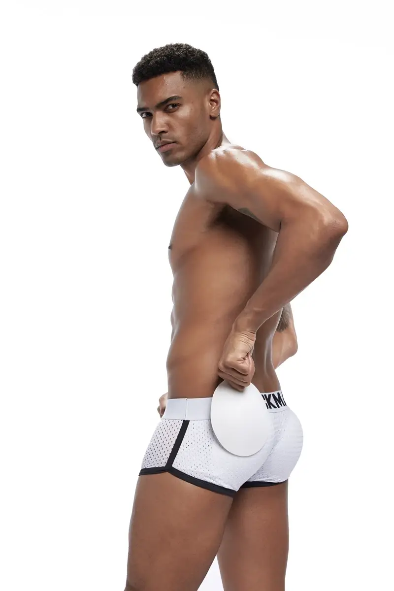 Intimo da uomo sexy Boxer da uomo imbottito migliorativo Parte anteriore e inferiore rimovibile Intimo gay in rete traspirante Primavera estate — image 13