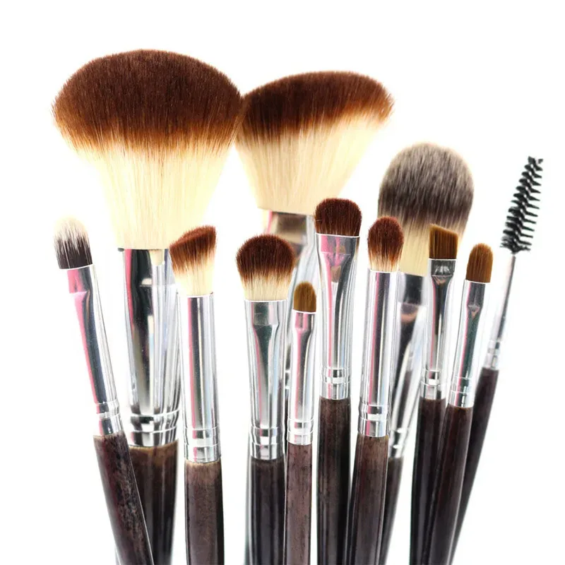 Professionele make-upborstels Set 12 stuks Poeder Foundation Blush Oogschaduw Liner Brow Lipgloss Hoogtepunt Contour Beauty Tools Kit