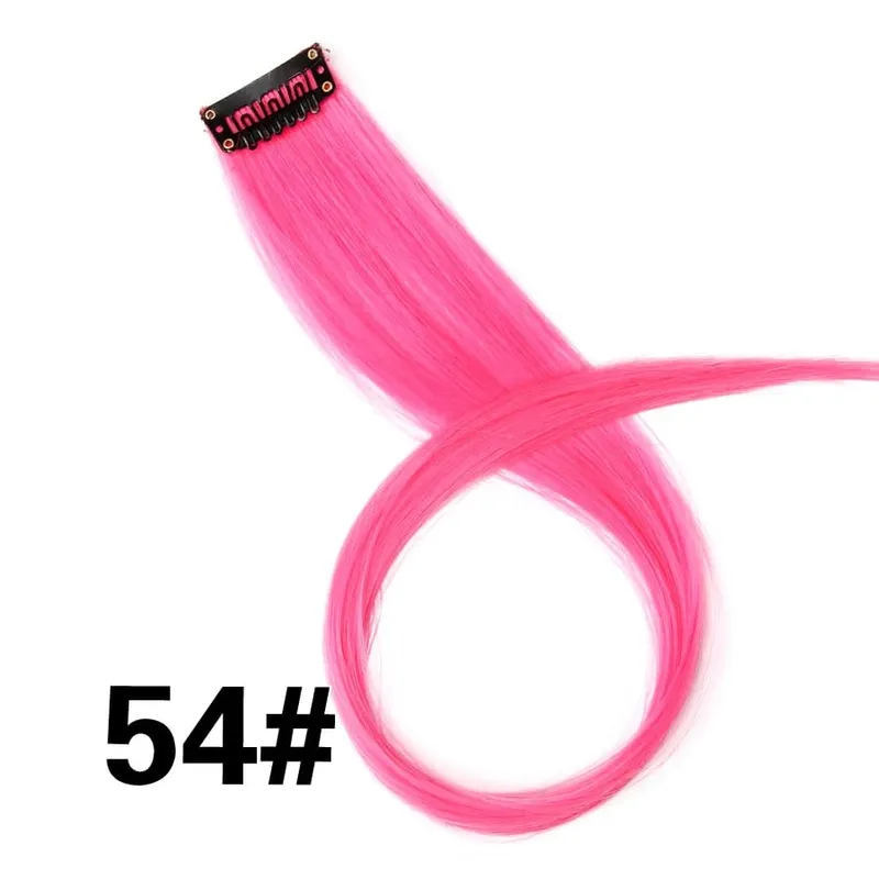 Leeons Synthetic Hair Extensions With Clips Heat Resistant Straight Hair Extensions Color Colored Black Hair Clip Womens 12G/Pcs — image 77