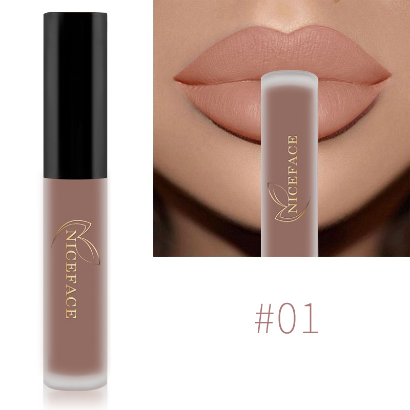 Nude Liquid ลิปสติก Waterproof Velvet Matte Lip Gloss Long Lasting Non-stick Cup Lip Tint แต่งหน้า Pigment เครื่องสำอาง — image 14