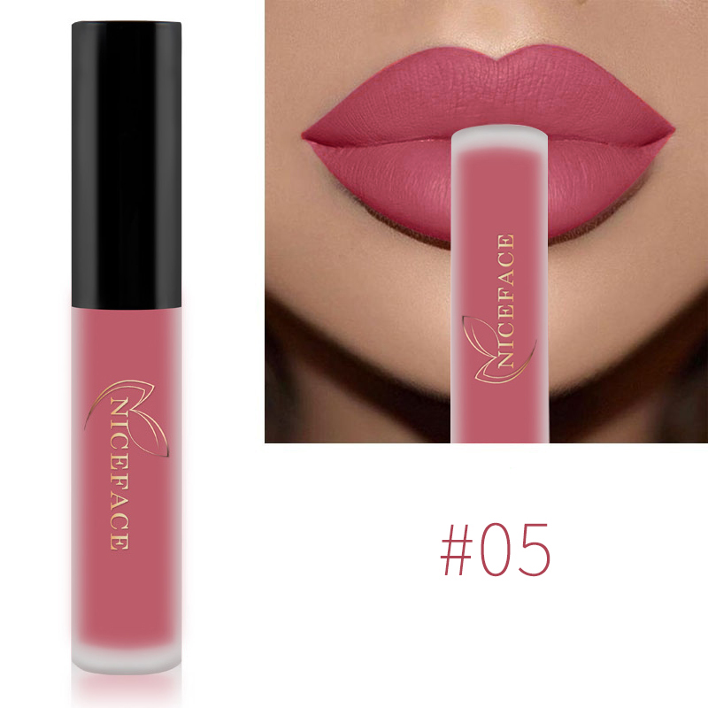 Nude Liquid ลิปสติก Waterproof Velvet Matte Lip Gloss Long Lasting Non-stick Cup Lip Tint แต่งหน้า Pigment เครื่องสำอาง — image 13