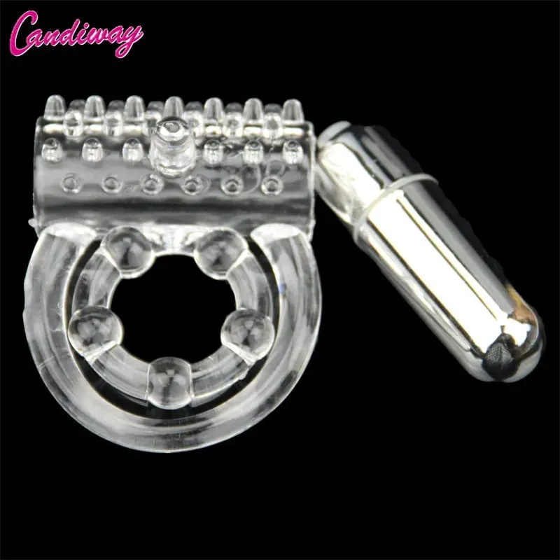 Double rings vibrator waterproof clitoris Massager masturbation Vibrating lasting cocking delay ejaculation vibe Sex Toy For man