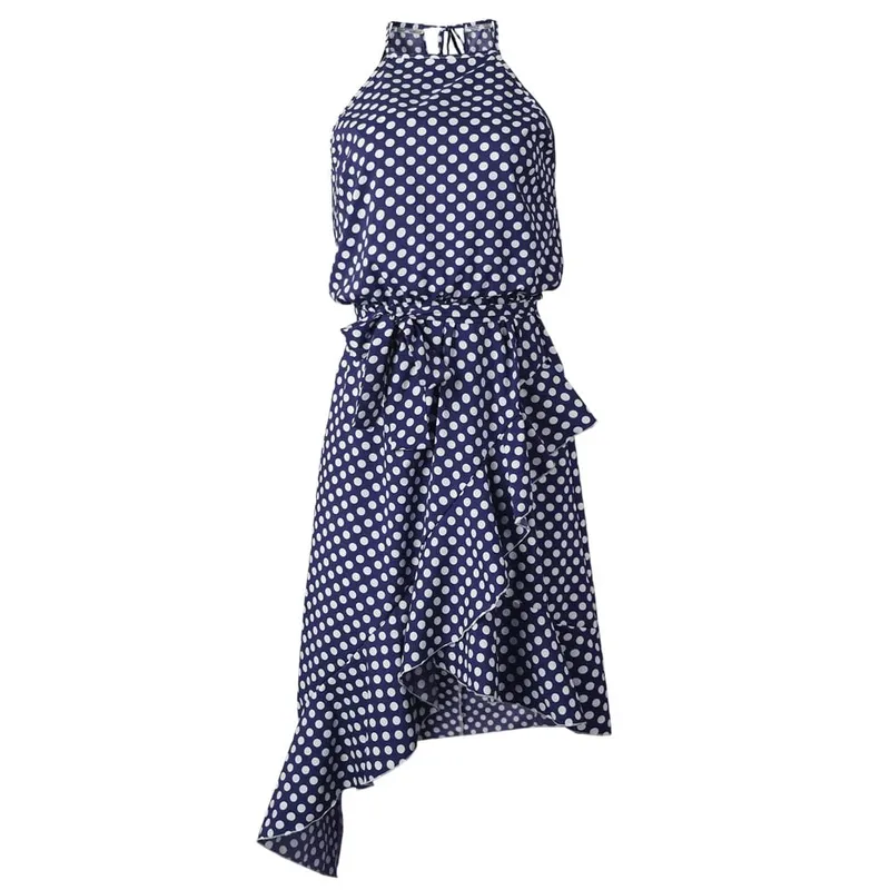 Abito estivo da donna personalizzabile Boho Abito da sera lungo da sera Abiti da spiaggia con stampa a pois Vestito estivo Abiti eleganti da donna Abiti sexy — image 9