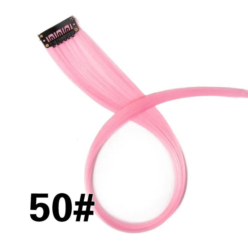 Leeons Synthetic Hair Extensions With Clips Heat Resistant Straight Hair Extensions Color Colored Black Hair Clip Womens 12G/Pcs — image 89