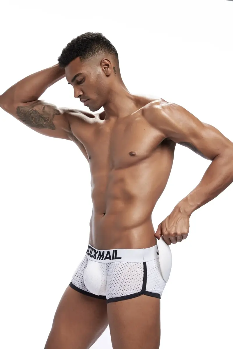 Intimo da uomo sexy Boxer da uomo imbottito migliorativo Parte anteriore e inferiore rimovibile Intimo gay in rete traspirante Primavera estate — image 12