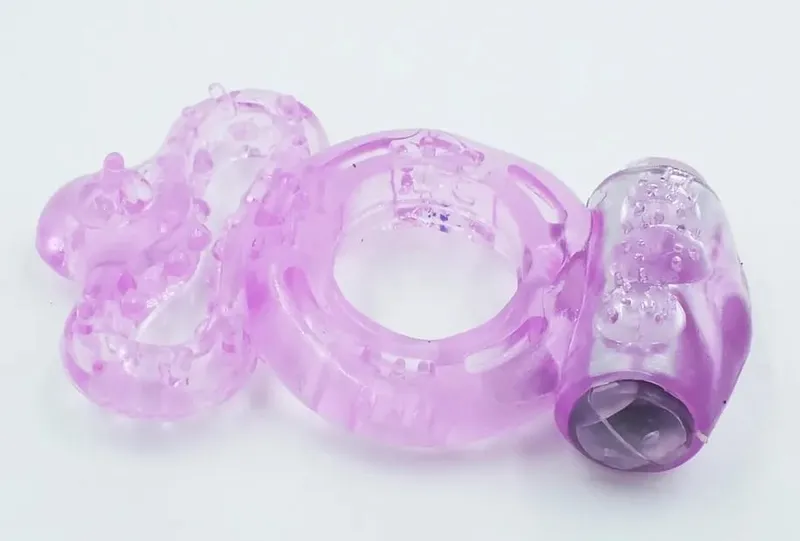 Dauerhafter Ring-Klitoris-Vibrator, dreifache Kugelschleife, Massagegerät, Masturbation, vibrierendes Spannen, Verzögerung der Ejakulation, Sexspielzeug für Männer — image 5