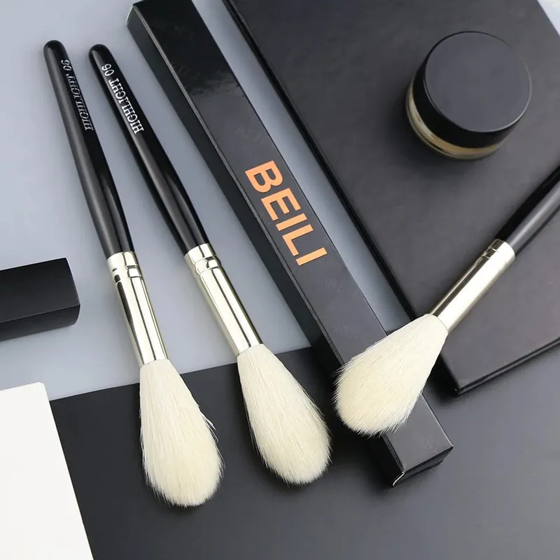 1 Buah 100% Kuas Makeup Hitam Stabilo Rambut Kambing Profesional Kuas Rias Alis Perona Mata Pony Alami Profesional — image 6