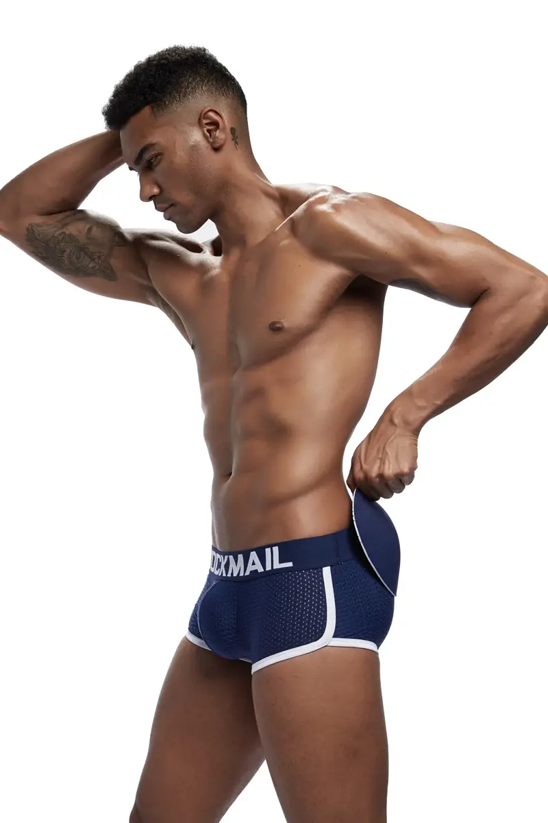 Intimo da uomo sexy Boxer da uomo imbottito migliorativo Parte anteriore e inferiore rimovibile Intimo gay in rete traspirante Primavera estate — image 8