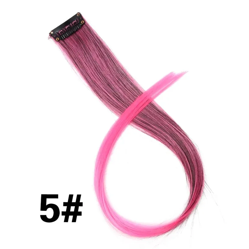 Leeons Synthetic Hair Extensions With Clips Heat Resistant Straight Hair Extensions Color Colored Black Hair Clip Womens 12G/Pcs — image 11