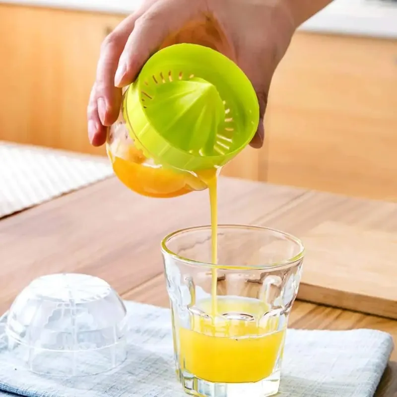 Presse-citron manuel en plastique avec couvercle, presse-citron Orange, presse-agrumes avec bec verseur, outils pour fruits KC0130 — image 6