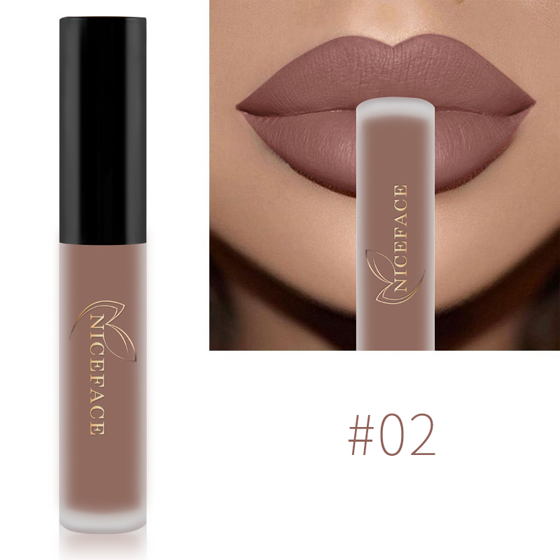 Nude Liquid ลิปสติก Waterproof Velvet Matte Lip Gloss Long Lasting Non-stick Cup Lip Tint แต่งหน้า Pigment เครื่องสำอาง — image 10