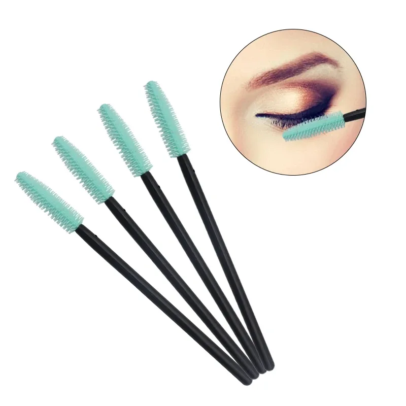50 pcs Silicone Mascara Wands Applicator Disposable Eyelash Brushes Comb Beauty Makeup Brush For Women Eyelash Extension Tools