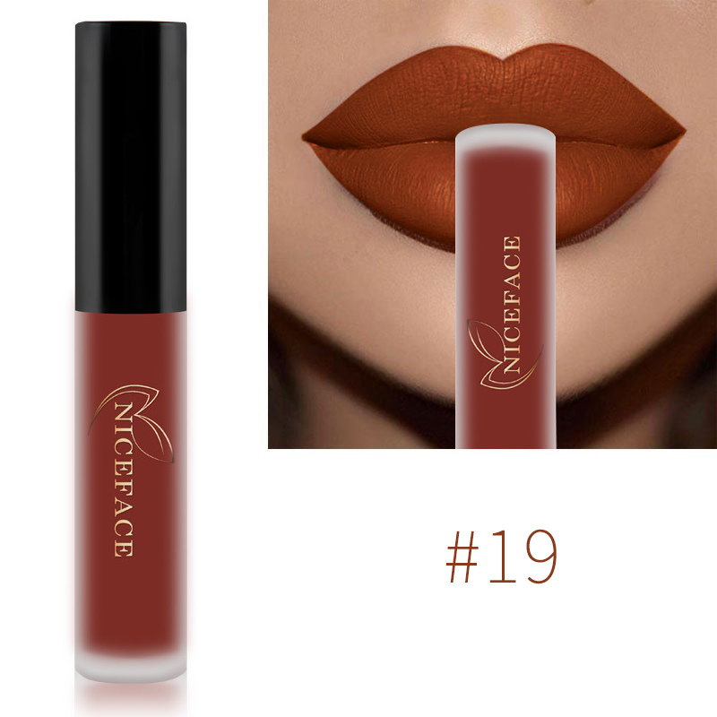 Nude Liquid ลิปสติก Waterproof Velvet Matte Lip Gloss Long Lasting Non-stick Cup Lip Tint แต่งหน้า Pigment เครื่องสำอาง — image 28