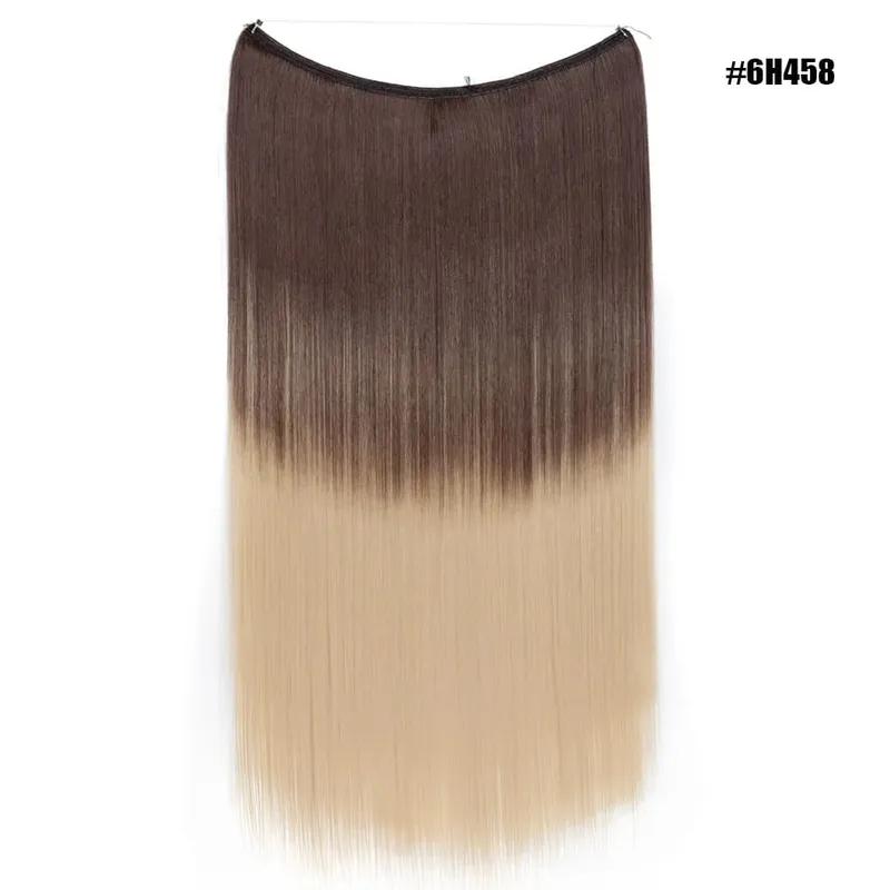 Synthetic Invisible Wire No Clips In Hair Extensions Secret Fish Line Hairpieces Hair Extensions Fake Hair For Women — image 25