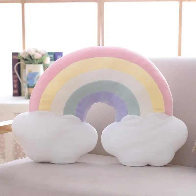INS HOT Candy Color Cloud Star Moon Bantal Plush Colorful Rainbow Crown Bantal Kusyen Sofa Dekorasi Rumah Mainan Bantal Bantal — image 11