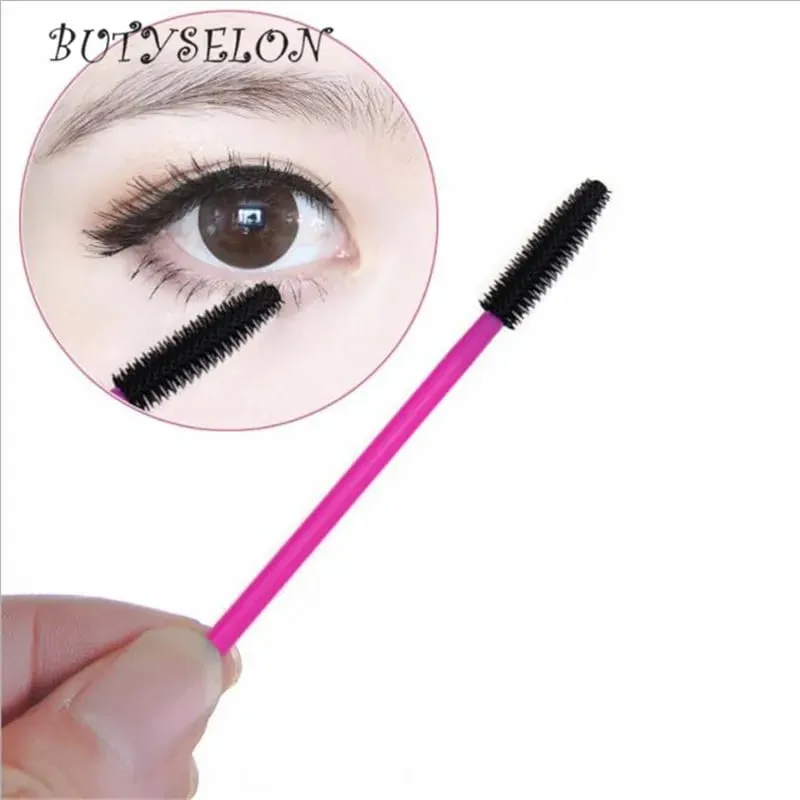 50ks Jednorázové silikonové kartáčky na řasy Hůlky na řasy Aplikátor Hřeben na obočí Hřeben na obočí Potřeby pro prodloužení řas Pomůcky na make-up