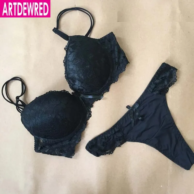 Brand Temptation Lace Brief Women Bra Set Intimate Plus Size ABC Push Up Bra Brief Sets Sexy Underwear Panty Set
