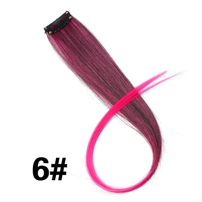 Leeons Synthetic Hair Extensions With Clips Heat Resistant Straight Hair Extensions Color Colored Black Hair Clip Womens 12G/Pcs — image 12