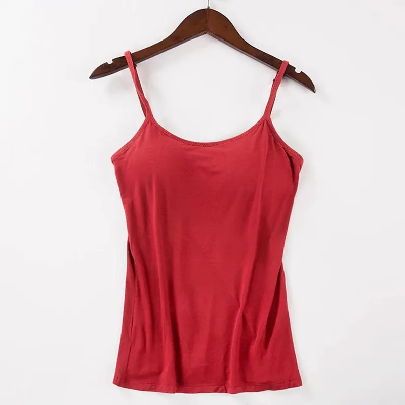 2020 Cho Nữ Xe Tăng Áo Dây Đeo Có Thể Điều Chỉnh Tích Hợp Cốc Đệm Không Dây Yếm Camis Áo Vest Nữ Nhà Cơ Bản Bể — image 16