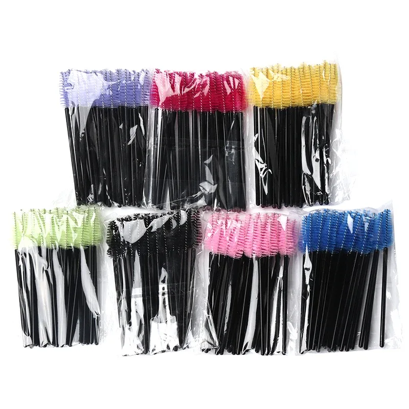 200 stk. Håndtag engangsvanddråbeform kosmetisk børste Nylon Mascara tryllestave Vipper Makeup Børster Øjenvippeforlængelse Værktøj — image 4