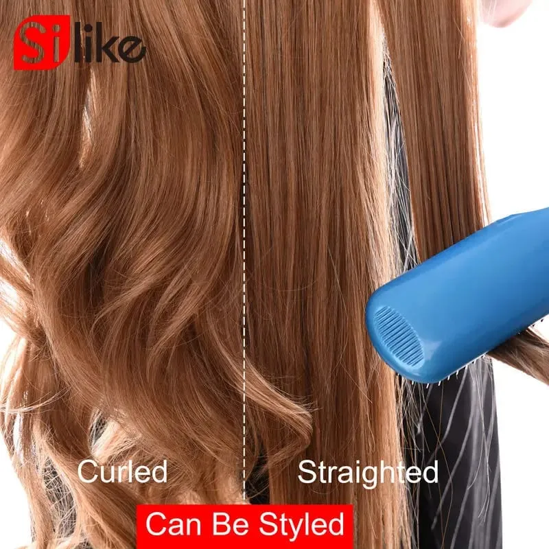 Silike 32 นิ้วสังเคราะห์ Wavy คลิป One Piece Hair Extensions 17 สีทนความร้อน Fiber Hair Extension สำหรับผู้หญิง — image 4
