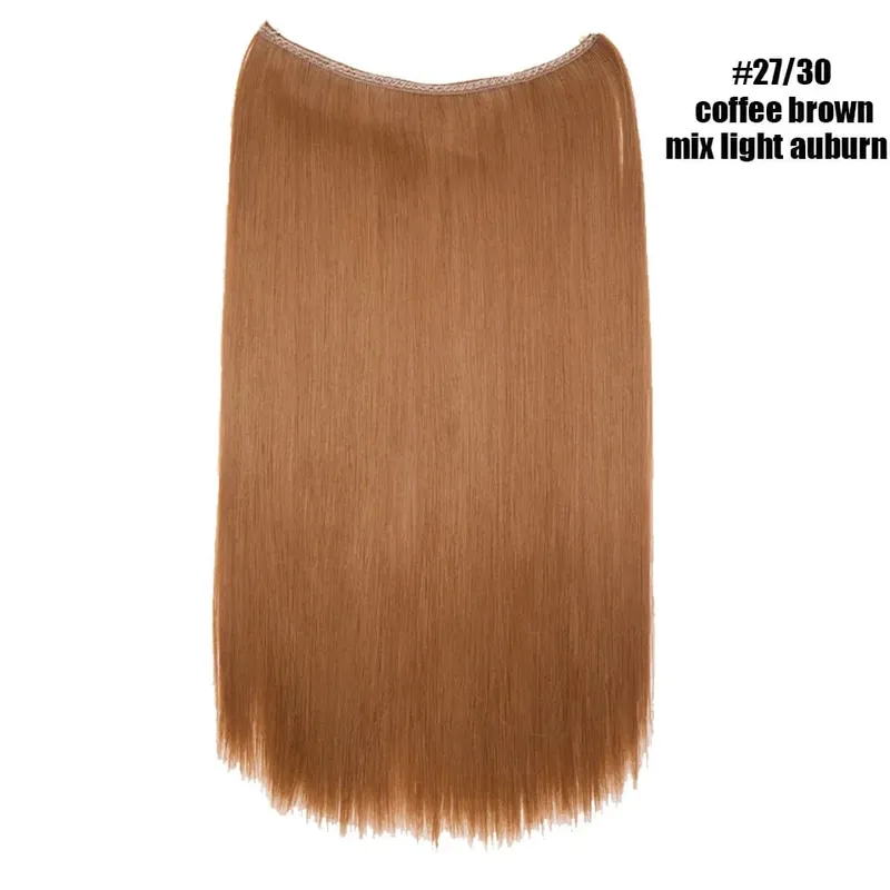 Synthetic Invisible Wire No Clips In Hair Extensions Secret Fish Line Hairpieces Hair Extensions Fake Hair For Women — image 24