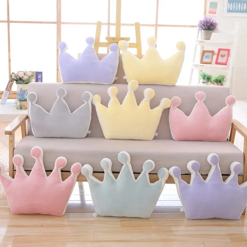 INS HOT Candy Color Cloud Star Moon Bantal Plush Colorful Rainbow Crown Bantal Kusyen Sofa Dekorasi Rumah Mainan Bantal Bantal — image 7