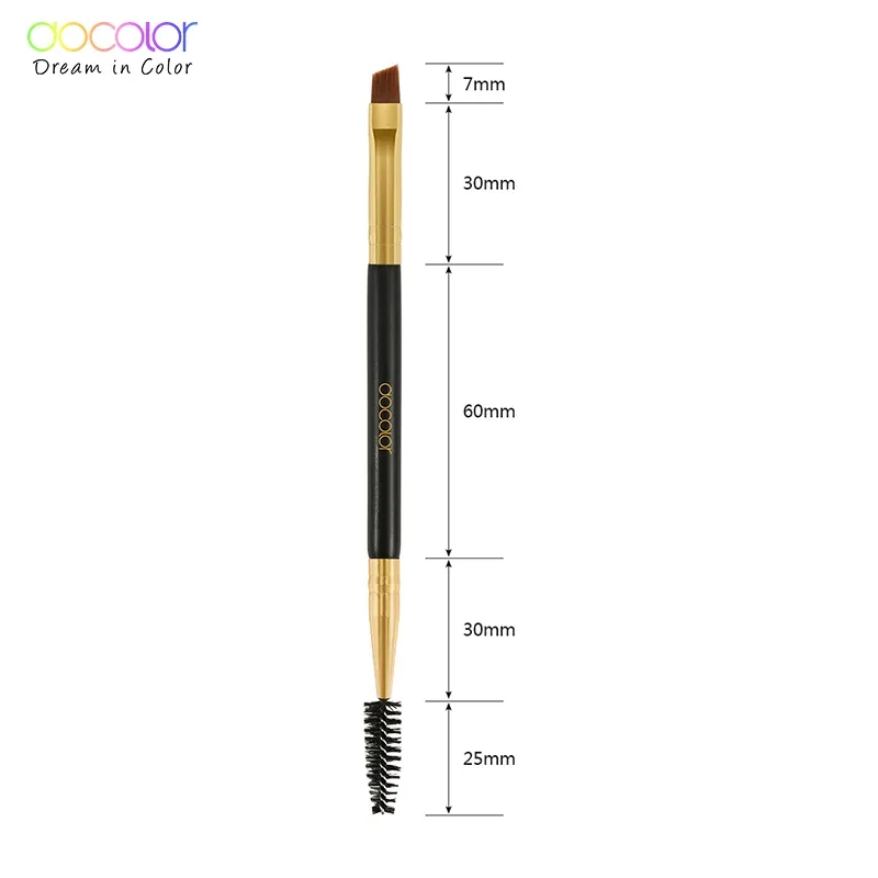 Docolor 5/10 adet Beyaz Siyah Profesyonel Çift Başlı Kaş Kirpik Makyaj Fırçaları Ince Saç Toptan Açılı Göz Kaş Fırçası — image 4