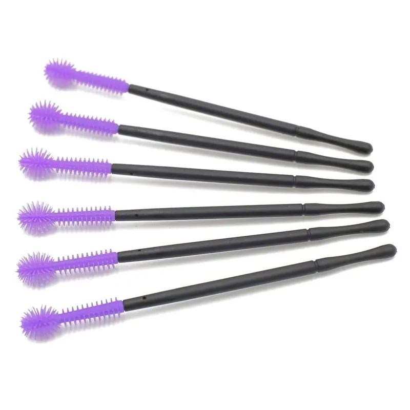 Fadvan 50 st/pack Silikonborstar Engångsögonfransverktyg Kam Mascara trollstavar Sminkborstar Individuell applikatorsats för ögon — image 6