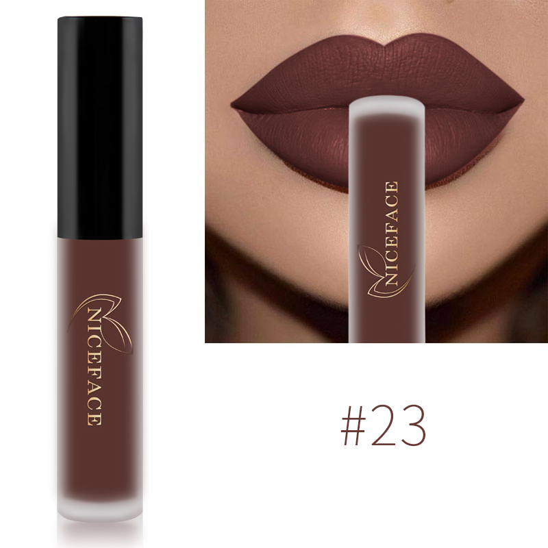 Nude Liquid ลิปสติก Waterproof Velvet Matte Lip Gloss Long Lasting Non-stick Cup Lip Tint แต่งหน้า Pigment เครื่องสำอาง — image 26