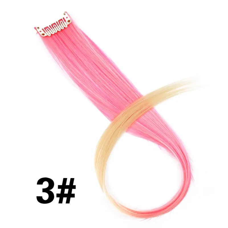 Leeons Synthetic Hair Extensions With Clips Heat Resistant Straight Hair Extensions Color Colored Black Hair Clip Womens 12G/Pcs — image 9
