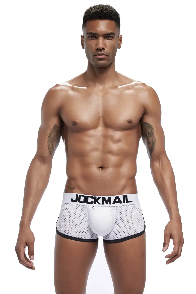 Intimo da uomo sexy Boxer da uomo imbottito migliorativo Parte anteriore e inferiore rimovibile Intimo gay in rete traspirante Primavera estate — image 15