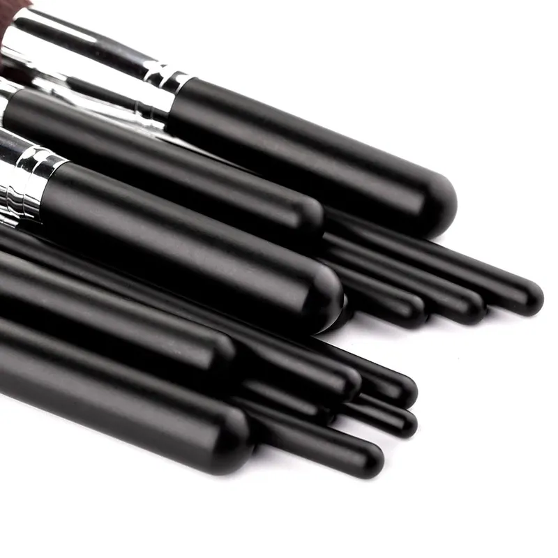 15 stk Professionelle make-up børster Sæt Makeup Power Brush Make Up Skønhedsværktøj Blødt syntetisk hår med læderetui — image 5