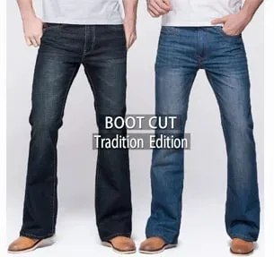 Jeans slim da uomo con taglio a stivale Jeans elasticizzati classici Jeans leggermente svasati blu cielo Jeans elasticizzati casual — image 8