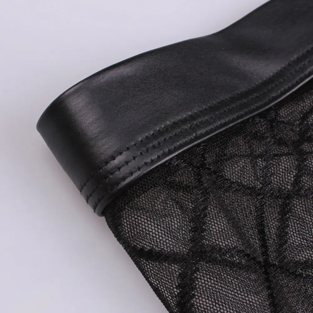Sexy Breathable Thin Boxer Black Men Mesh Transparent See Through U-convex Underwear Lingerie Gay Wear Pants — image 6