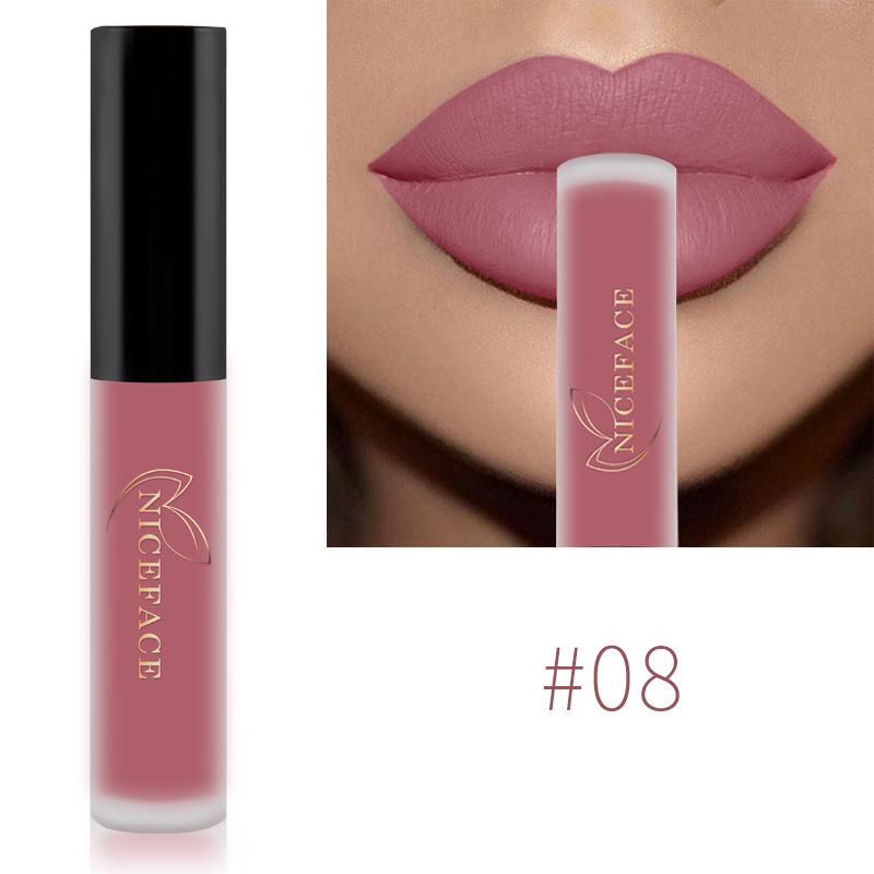 Nude Liquid ลิปสติก Waterproof Velvet Matte Lip Gloss Long Lasting Non-stick Cup Lip Tint แต่งหน้า Pigment เครื่องสำอาง — image 8