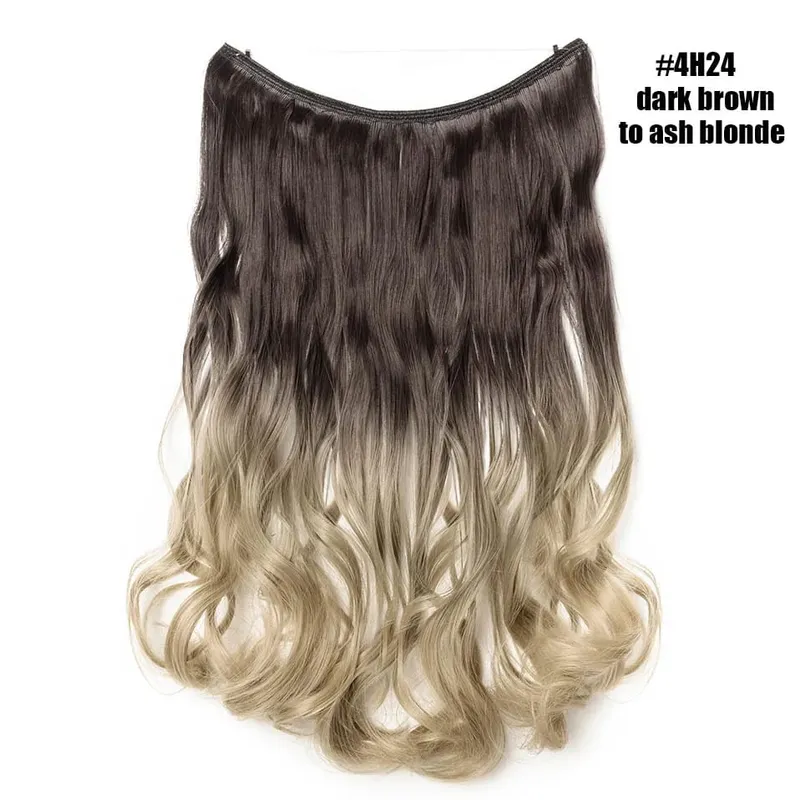 Synthetic Invisible Wire No Clips In Hair Extensions Secret Fish Line Hairpieces Hair Extensions Fake Hair For Women — image 29