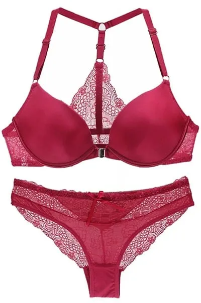 2022 New Sexy Halter Deep V Push Up Bras Set Solid Smooth Bow Decorative Women Underwear AB Cup Girls Lingerie — image 12