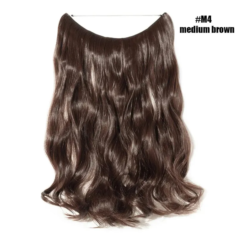 Synthetic Invisible Wire No Clips In Hair Extensions Secret Fish Line Hairpieces Hair Extensions Fake Hair For Women — image 33