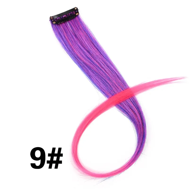 Leeons Synthetic Hair Extensions With Clips Heat Resistant Straight Hair Extensions Color Colored Black Hair Clip Womens 12G/Pcs — image 15