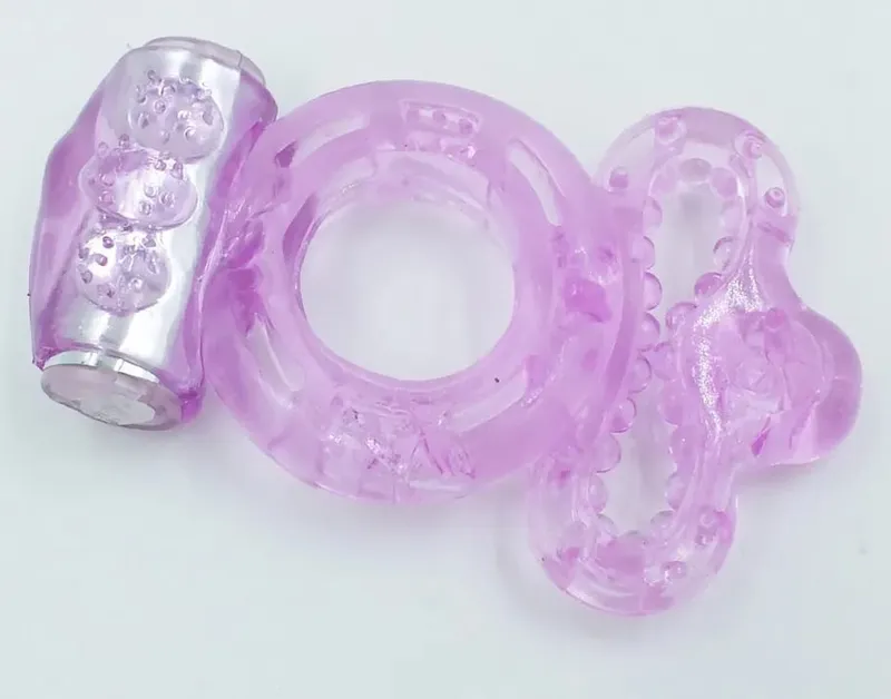 Dauerhafter Ring-Klitoris-Vibrator, dreifache Kugelschleife, Massagegerät, Masturbation, vibrierendes Spannen, Verzögerung der Ejakulation, Sexspielzeug für Männer — image 3