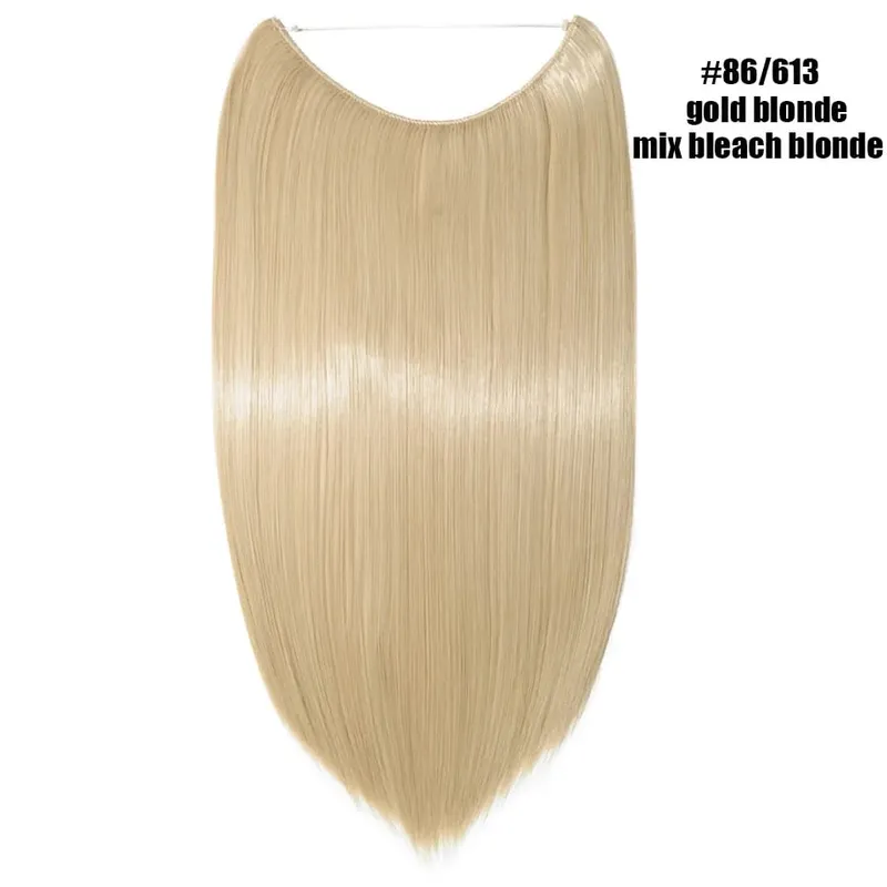 Synthetic Invisible Wire No Clips In Hair Extensions Secret Fish Line Hairpieces Hair Extensions Fake Hair For Women — image 23